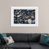 "Wet Beach Pebbles of Various Colors and Sizes at Oceanside"