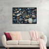 "Wet Beach Pebbles of Various Colors and Sizes at Oceanside"