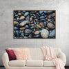 "Wet Beach Pebbles of Various Colors and Sizes at Oceanside"