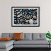 "Wet Beach Pebbles of Various Colors and Sizes at Oceanside"