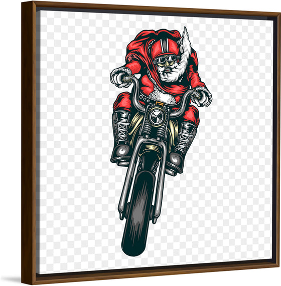 "Santa riding bike"