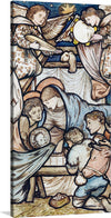 “The Nativity (1863)” by Sir Edward Burne-Jones transports viewers to a realm of celestial wonder. This exquisite artwork, now available as a premium print, captures the sacred moment of Christ’s birth with ethereal grace. Mary’s tender gaze, bathed in soft hues, cradles the infant Jesus, while angels, their wings aglow, encircle the holy family. 