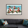 "Santa elves painting berries on holly leaves",  L. Prang & Co.