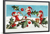 "Santa elves painting berries on holly leaves",  L. Prang & Co.