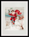 "Santa Claus on a penny farthing with reindeer trailing and a rabbit",  L. Prang & Co.