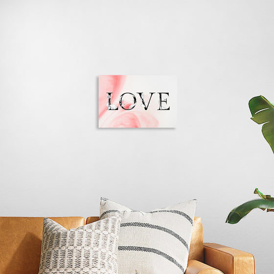 "Love word floral font watercolor"