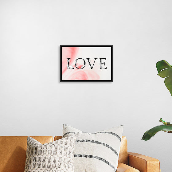 "Love word floral font watercolor"