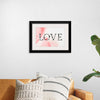 "Love word floral font watercolor"