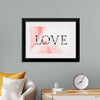 "Love word floral font watercolor"