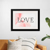 "Love word floral font watercolor"