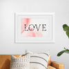 "Love word floral font watercolor"