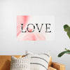 "Love word floral font watercolor"