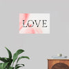 "Love word floral font watercolor"