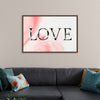 "Love word floral font watercolor"