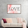 "Love word floral font watercolor"