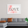 "Love word floral font watercolor"