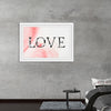 "Love word floral font watercolor"