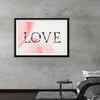 "Love word floral font watercolor"