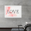 "Love word floral font watercolor"