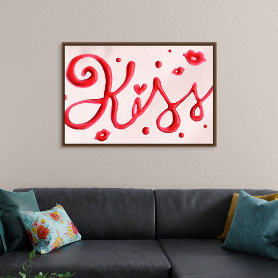 "Red Cursive Kiss"