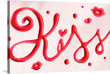  “Red Cursive Kiss” is a captivating piece of art that embodies the tender and passionate essence of affection. The artwork features the word “kiss” elegantly scripted in a luscious red hue, evoking feelings of warmth and love. 