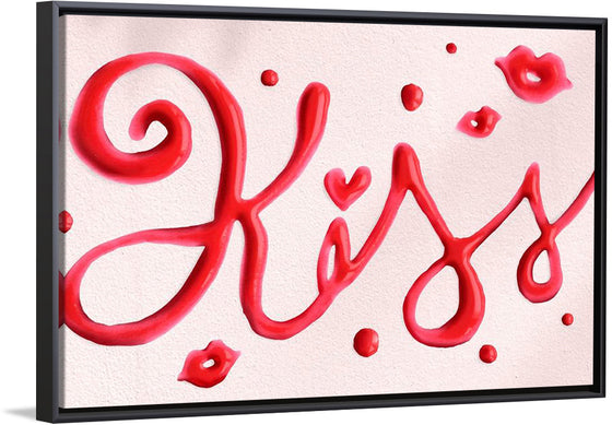 "Red Cursive Kiss"