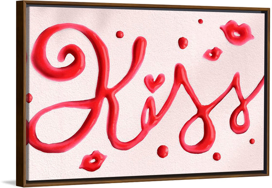 "Red Cursive Kiss"