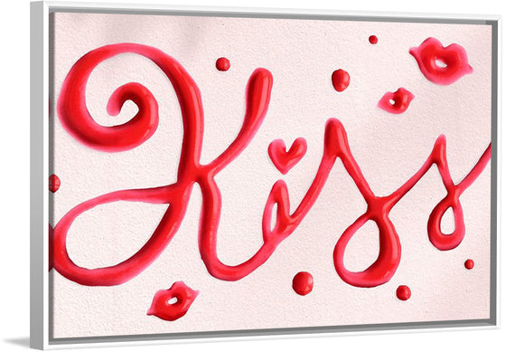 "Red Cursive Kiss"