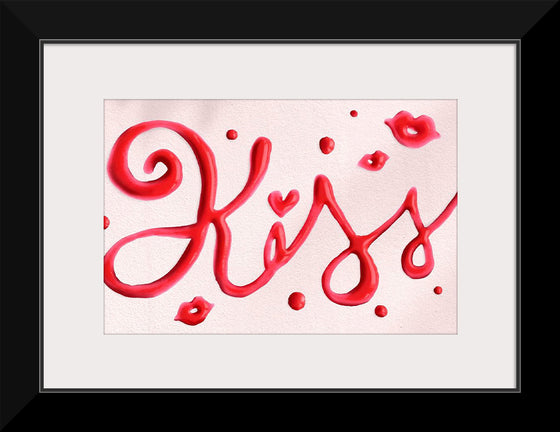 "Red Cursive Kiss"