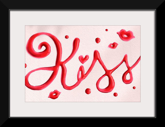 "Red Cursive Kiss"