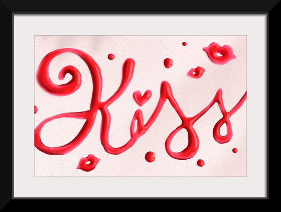 "Red Cursive Kiss"