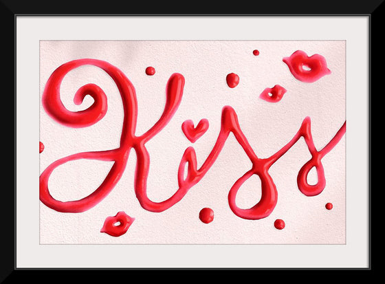 "Red Cursive Kiss"