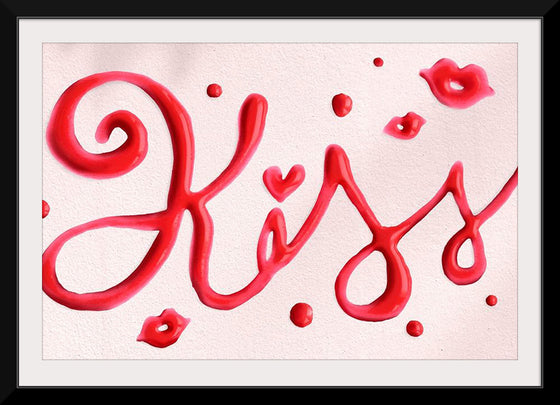 "Red Cursive Kiss"