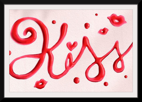 "Red Cursive Kiss"