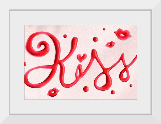 "Red Cursive Kiss"