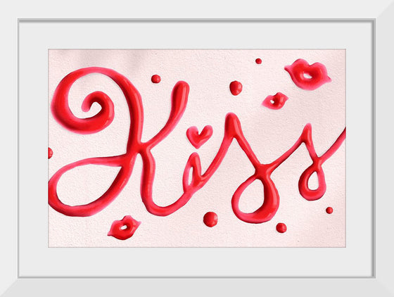 "Red Cursive Kiss"