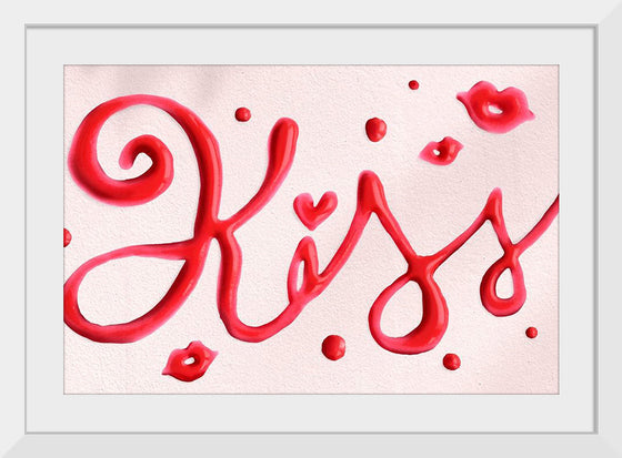 "Red Cursive Kiss"