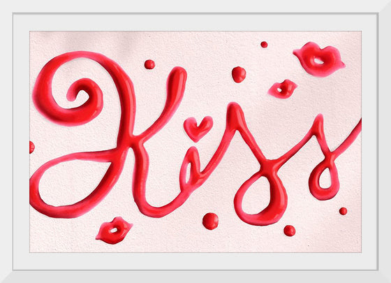 "Red Cursive Kiss"