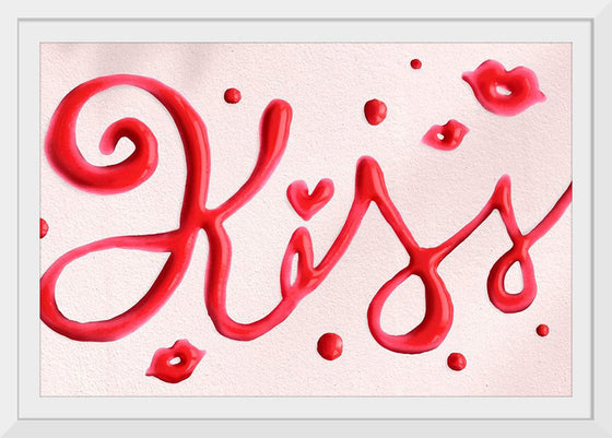 "Red Cursive Kiss"