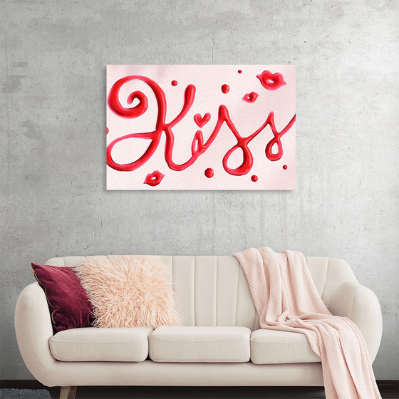 "Red Cursive Kiss"