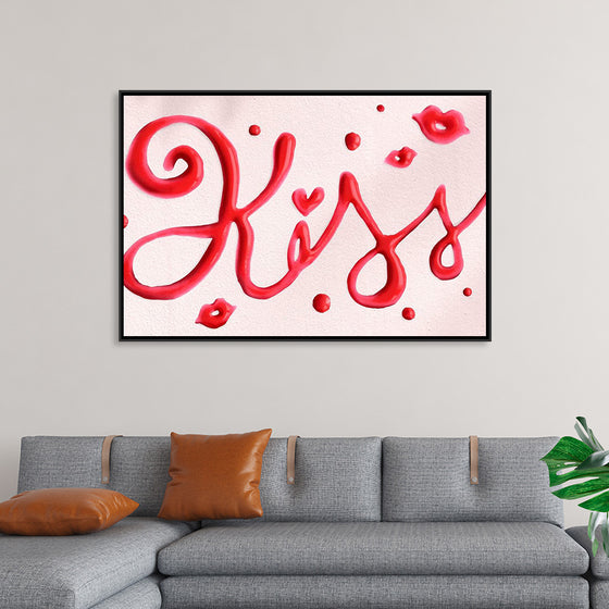 "Red Cursive Kiss"