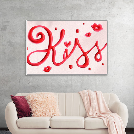 "Red Cursive Kiss"