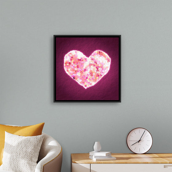 "Pink Sequin heart"