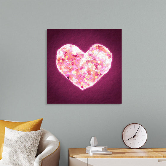 "Pink Sequin heart"