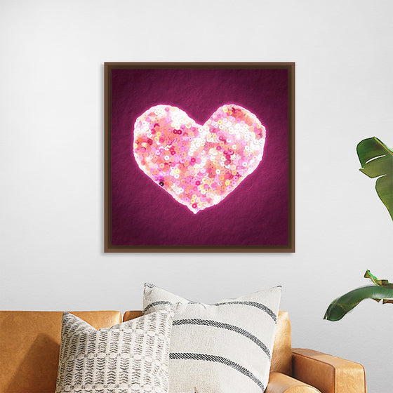 "Pink Sequin heart"