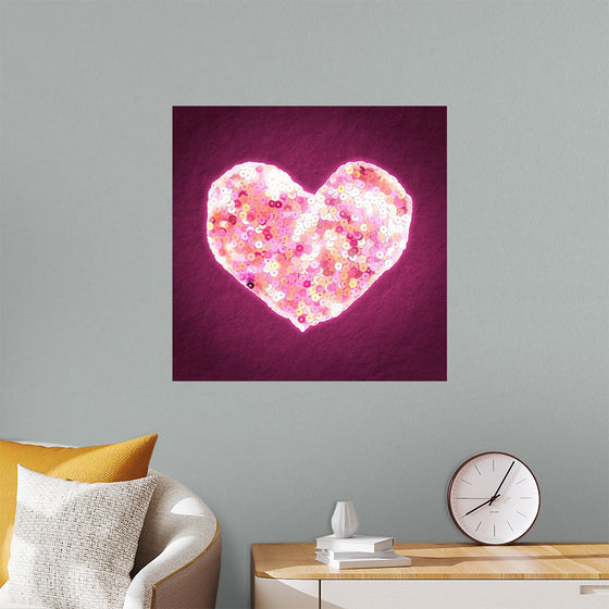 "Pink Sequin heart"