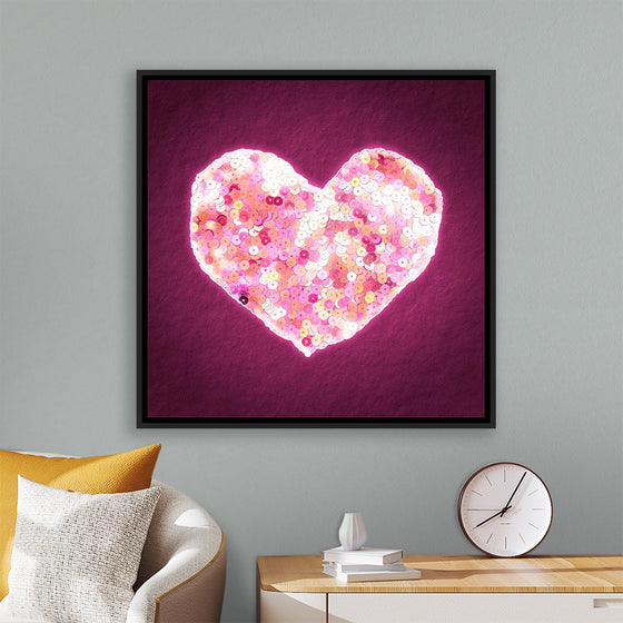 "Pink Sequin heart"