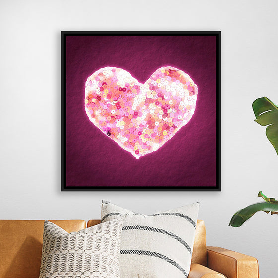 "Pink Sequin heart"