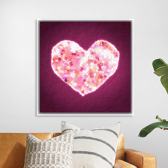 "Pink Sequin heart"