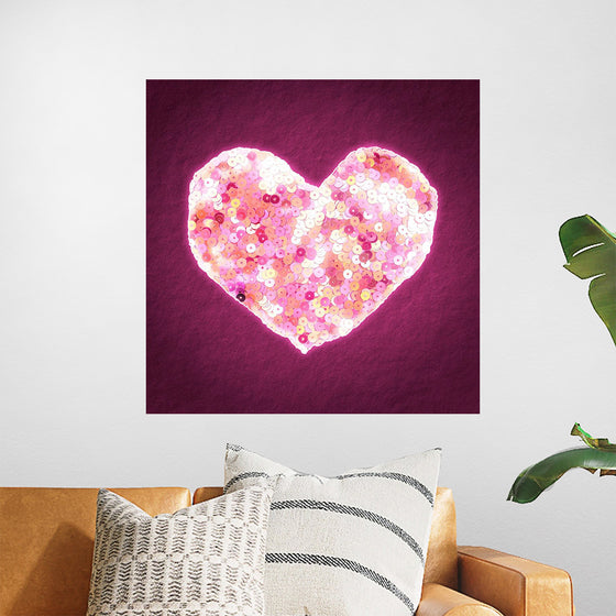 "Pink Sequin heart"